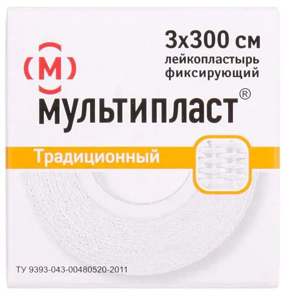 ПЛАСТЫРЬ ФИКСИРУЮЩИЙ Мультипласт ткан. 3х300см N1 (ВАЛЕНТА, РФ)