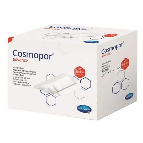 ПОВЯЗКА ПЛАСТЫРНАЯ Космопор Advance раневая стер. абсорбир. 8х10см N1 (ПАУЛЬ ХАРТМАНН, ГЕРМАНИЯ)