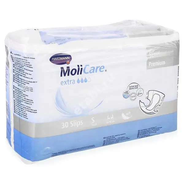 МОЛИКАР Premium Soft подгузники д/взрослых Super 4кап. р.S 60х90см N30 (Пауль Хартманн, ГЕРМАНИЯ)