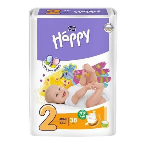 БЕЛЛА ХЕППИ подгузники детские 3-6кг р.мини 2 N38 (БЕЛЛА, ПОЛЬША)