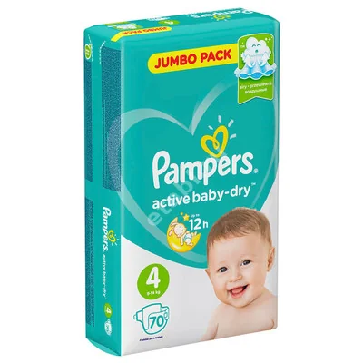 ПАМПЕРС подгузники детские Active Baby 9-16кг р.макси 4+ N70 (Проктер энд Гэмбл  ГмбХ, РФ/ПОЛЬША)