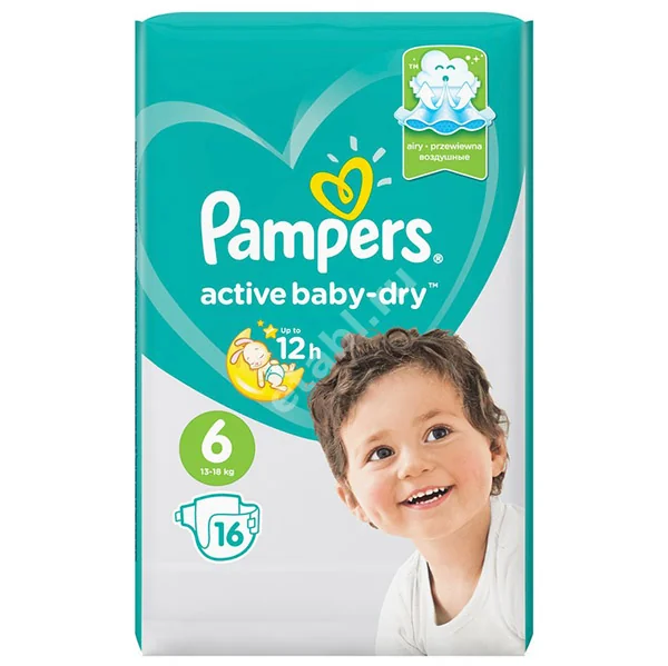 ПАМПЕРС подгузники детские Active Baby 15кг+ р.экстра лардж 6 N16 (ПРОКТЕР & ГЕМБЛ , РФ/ГЕРМАНИЯ/ПОЛЬША)