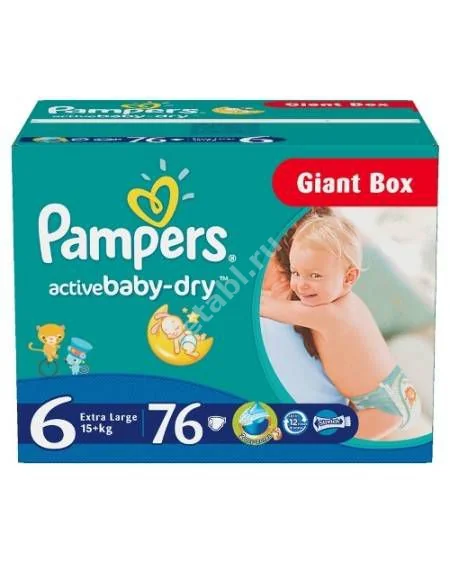ПАМПЕРС подгузники детские Active Baby 15кг+ р.экстра лардж 6 N76 (Проктер энд Гэмбл  ГмбХ, ПОЛЬША)