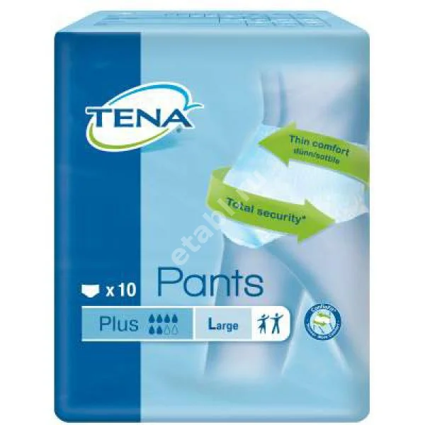 ТЕНА Pants трусы при недержании Plus 6кап. р.L 100-135см N10 (ЭССИТИ, НИДЕРЛАНДЫ)