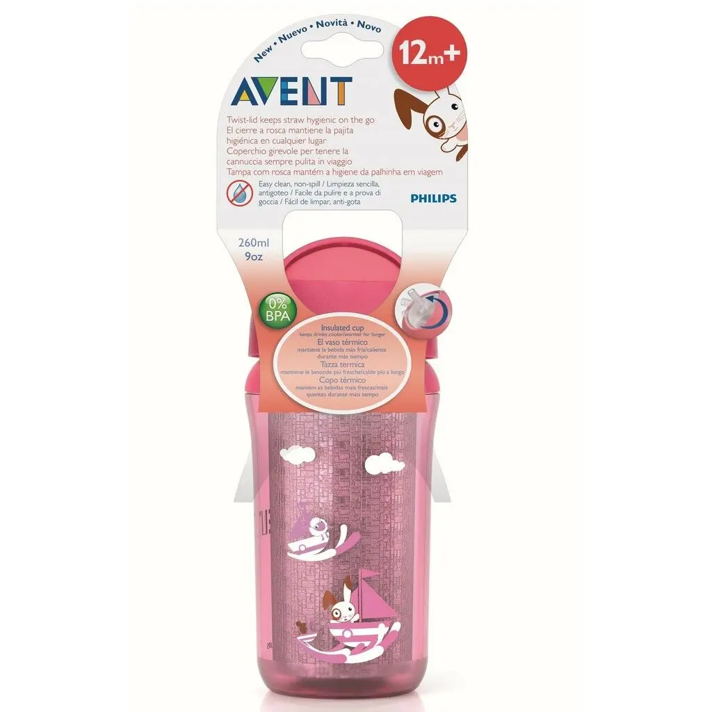 АВЕНТ (Avent) поильник-термочашка (трубочка) пласт. 260мл 12м+ SCF766/00 (83416) (ФИЛИПС  ЭЛЕКТРОНИКС, ВЕЛИКОБРИТАНИЯ)