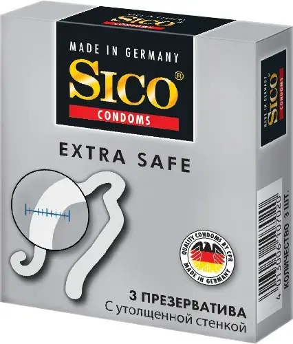 СИКО (SICO) презервативы Extra safe (с утолщенной стенкой) N3 (БОЛЕАР, ГЕРМАНИЯ)