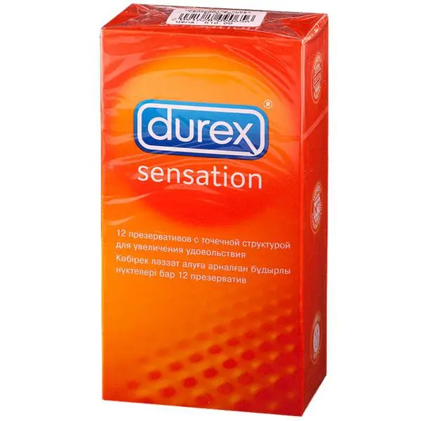 ДЮРЕКС (DUREX) Sensation презервативы точечные N12 (РЕКИТТ БЕНКИЗЕР, ВЕЛИКОБРИТАНИЯ)