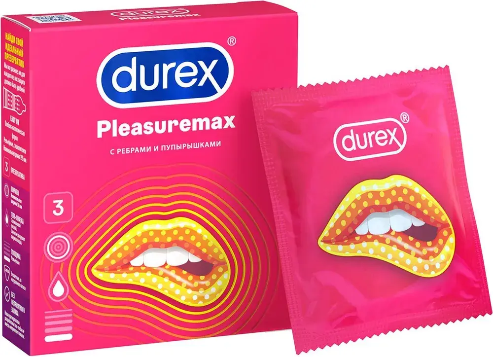 ДЮРЕКС (DUREX) Pleasuremax презервативы с ребрами и пупырышками N3 (РЕКИТТ БЕНКИЗЕР, КИТАЙ/ВЕЛИКОБРИТАНИЯ)