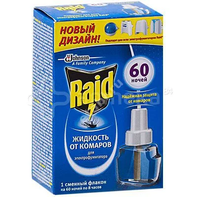 РЭЙД жидкость от комаров 60 ночей (Шанхай Джонсон, КИТАЙ)