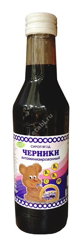 ЧЕРНИКА сироп на фруктозе (фл.) 330г (Астромар/Биоинвентика, РФ)