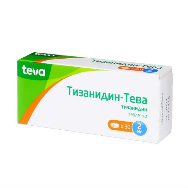 ТИЗАНИДИН табл. 2мг N30 (ТЕВА, ЧЕХИЯ/ВЕНГРИЯ)