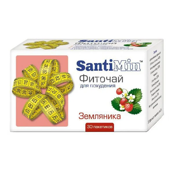 САНТИМИН фиточай (фильтр-пак.) 2г N30 Земляника (КОРОЛЕВФАРМ, РФ)