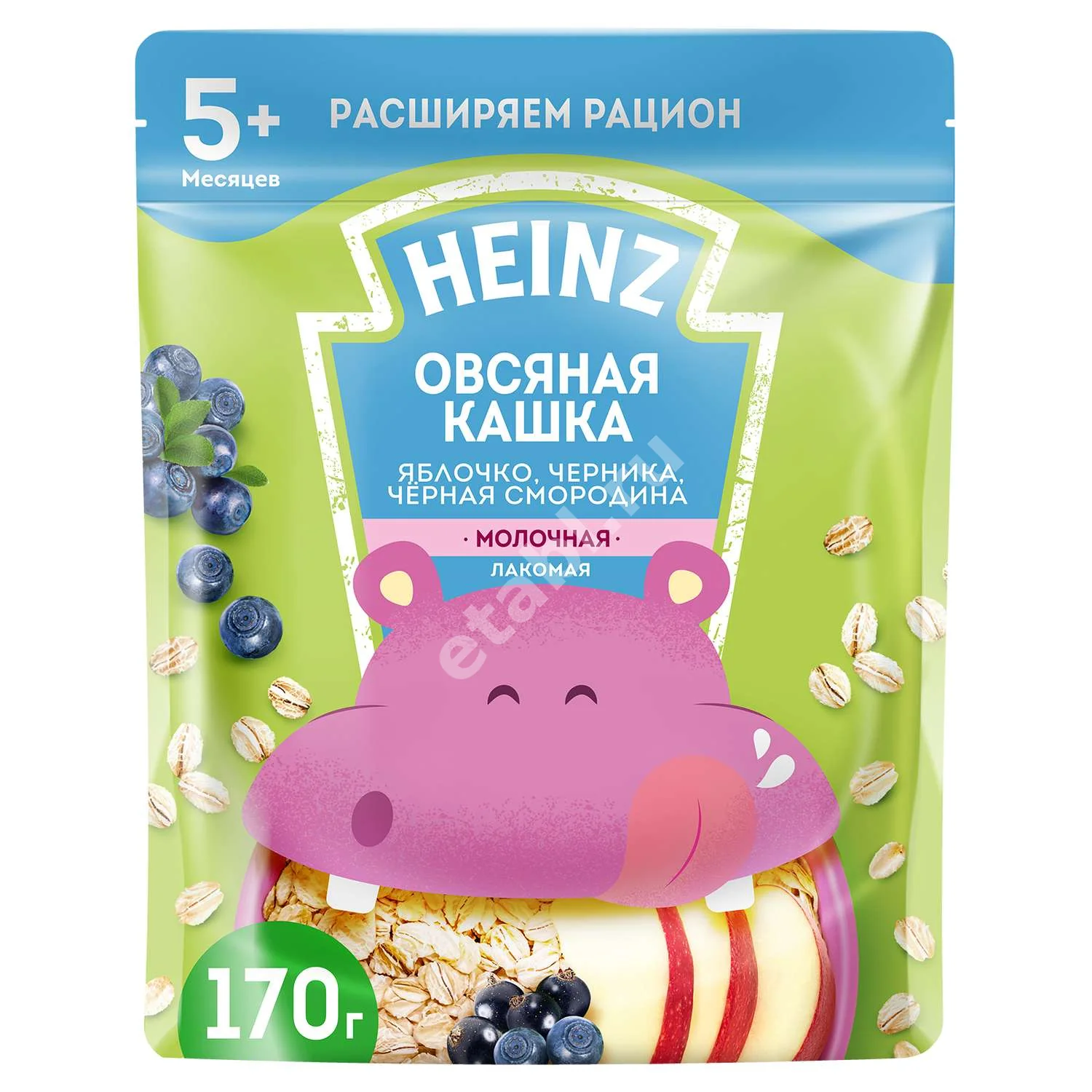 ХАЙНЦ Лакомая каша мол. овсянка 5м+ 200г Яблоко/Черника/Черная смородина (ХАЙНЦ, РФ)