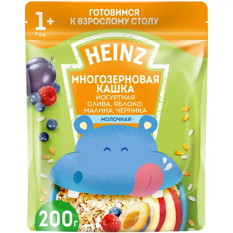 ХАЙНЦ каша мол. многозерн 12м+ 200г Йогурт/Слива/Яблоко/Малина/Черника (ХАЙНЦ, РФ)