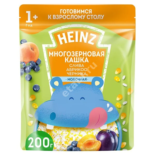ХАЙНЦ каша мол. многозерн 12м+ 200г Слива/Абрикос/Черника (ХАЙНЦ, РФ)