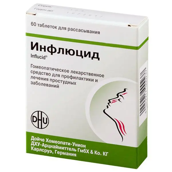 ИНФЛЮЦИД табл. д/рассас. гомеопат. N60 (ДОЙЧЕ ХОМЕОПАТИ УНИОН, ГЕРМАНИЯ)