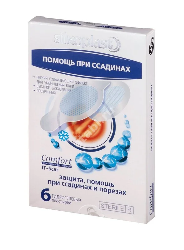 ПЛАСТЫРЬ ГИДРОГЕЛЕВЫЙ Силкопласт Комфорт IT-Scar при ссадинах N6 (Фармапласт, ЕГИПЕТ)