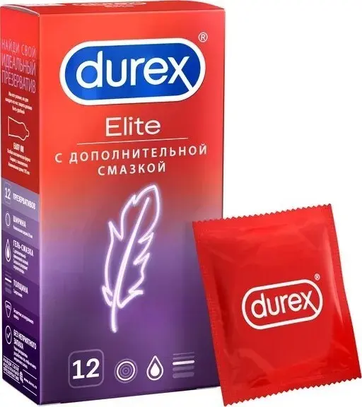 ДЮРЕКС (DUREX) Elite презервативы сверхтонкие с доп. смазкой N12 (РЕКИТТ БЕНКИЗЕР, ВЕЛИКОБРИТАНИЯ)