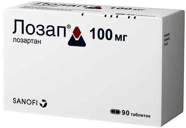 ЛОЗАП табл. п.п.о. 100мг N90 (САНОФИ, ФРАНЦИЯ/СЛОВАКИЯ)