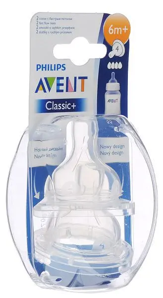 АВЕНТ (Avent) соска силик. быстр поток Classic 6м+ SCF634/27 (82840) N2 (ФИЛИПС  ЭЛЕКТРОНИКС, ВЕЛИКОБРИТАНИЯ)