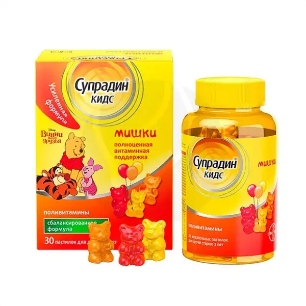 СУПРАДИН КИДС МИШКИ пастилки жев. N30 (БАЙЕР, ГЕРМАНИЯ)