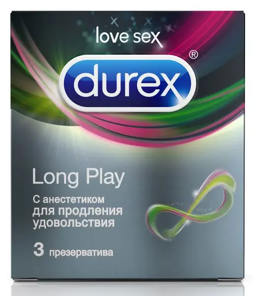 ДЮРЕКС (DUREX) Long Play презервативы с анестетиком N3 (РЕКИТТ БЕНКИЗЕР, ВЕЛИКОБРИТАНИЯ)