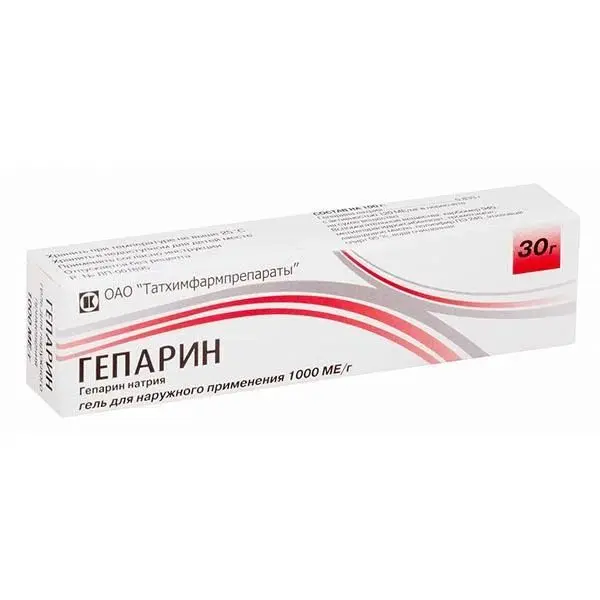 ГЕПАРИН гель (туба) 1 000МЕ/г - 30г N1 (Татхимфармпрепараты, РФ)