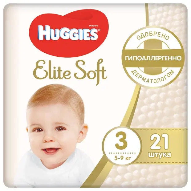 ХАГГИС подгузники детские Elite Soft 5-9кг р.3 N21 (Кимберли-Кларк, РФ)