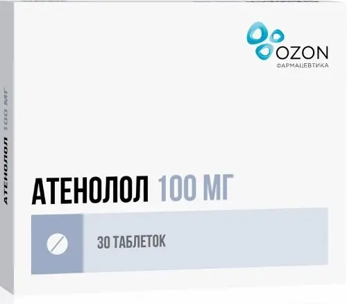 АТЕНОЛОЛ табл. п.п.о. 100мг N30 (ОЗОН, РФ)