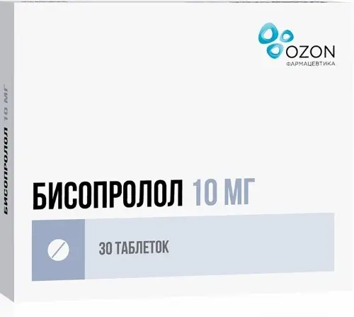 БИСОПРОЛОЛ табл. п.п.о. 10мг N30 (ОЗОН, РФ)