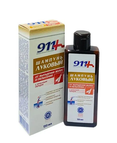 911 Луковый шампунь от выпадения/облысения Красный перец 150мл (ТВИНС ТЭК, РФ)