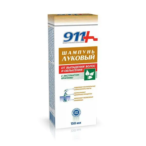 911 Луковый шампунь от выпадения/облысения Крапива 150мл (ТВИНС ТЭК, РФ)