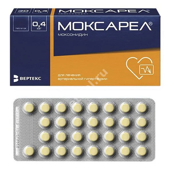 МОКСАРЕЛ табл. п.п.о. 0.4мг N14 (ВЕРТЕКС, РФ)