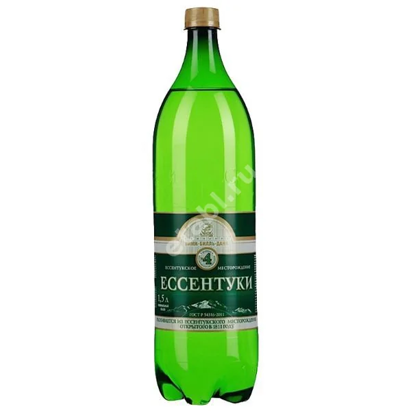 ВОДА МИНЕРАЛЬНАЯ Ессентуки N4 (бут. п/э) 1.5л (Аква-Вайт, РФ)