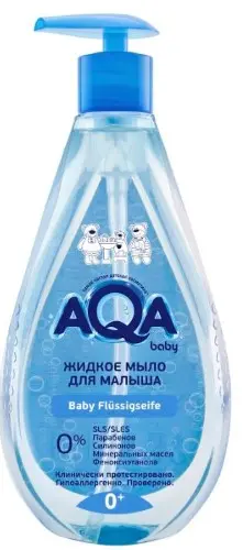 АКВА БЭБИ (AQA BABY) гель д/подмывания 0м+ (фл. с дозат.) 300мл (Манн и Шредер Руссланд, РФ)