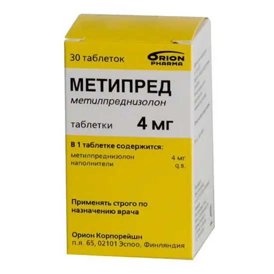 МЕТИПРЕД табл. (банк.) 4мг N30 (ОРИОН, РФ/ФИНЛЯНДИЯ)