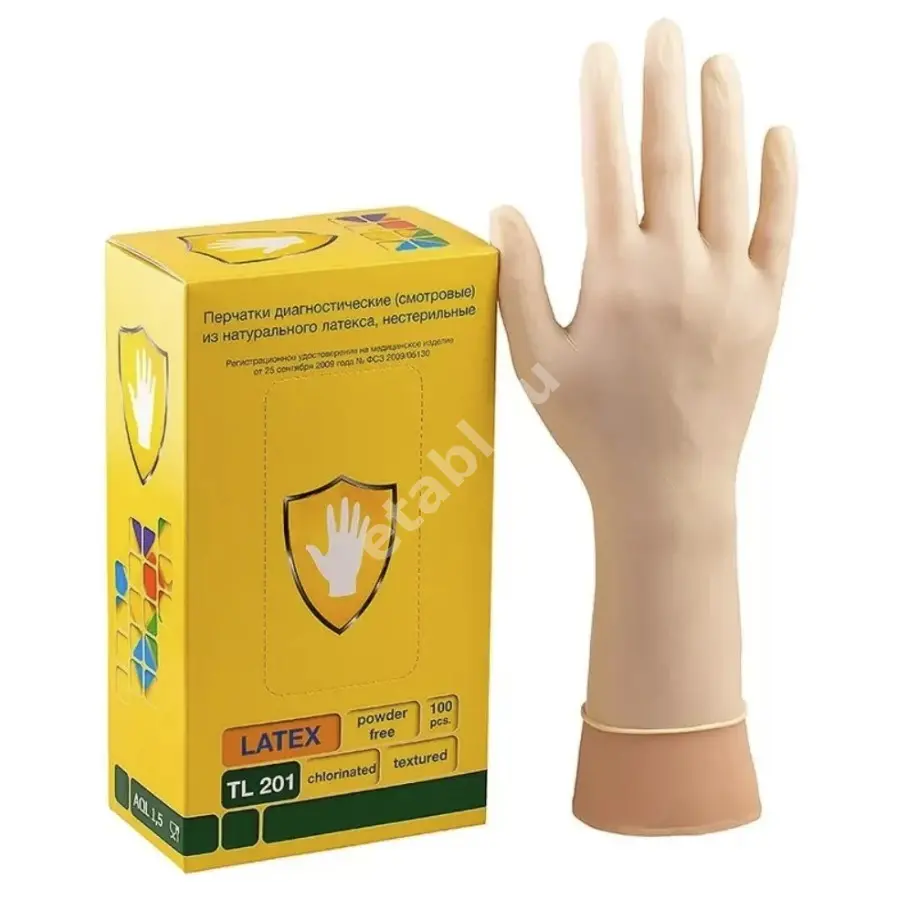 ПЕРЧАТКИ МЕДИЦИНСКИЕ нестер. латекс р.L (кор.) (1пара) N2 (Топ Глов, МАЛАЙЗИЯ)