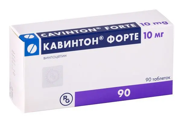 КАВИНТОН Форте табл. 10мг N90 (ГЕДЕОН РИХТЕР, РФ/ВЕНГРИЯ)