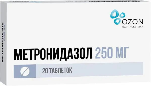 МЕТРОНИДАЗОЛ табл. 250мг N20 (ОЗОН, РФ)