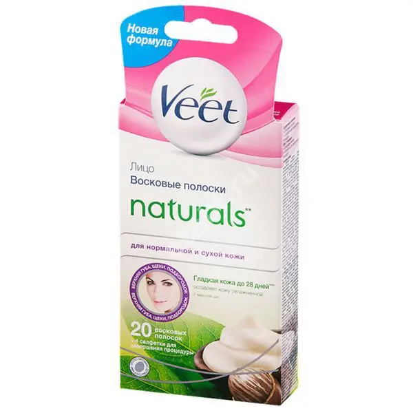 ВИТ (VEET) полоски восковые для лица д/депиляции Масло ши N18 (РЕКИТТ БЕНКИЗЕР, ВЕЛИКОБРИТАНИЯ)