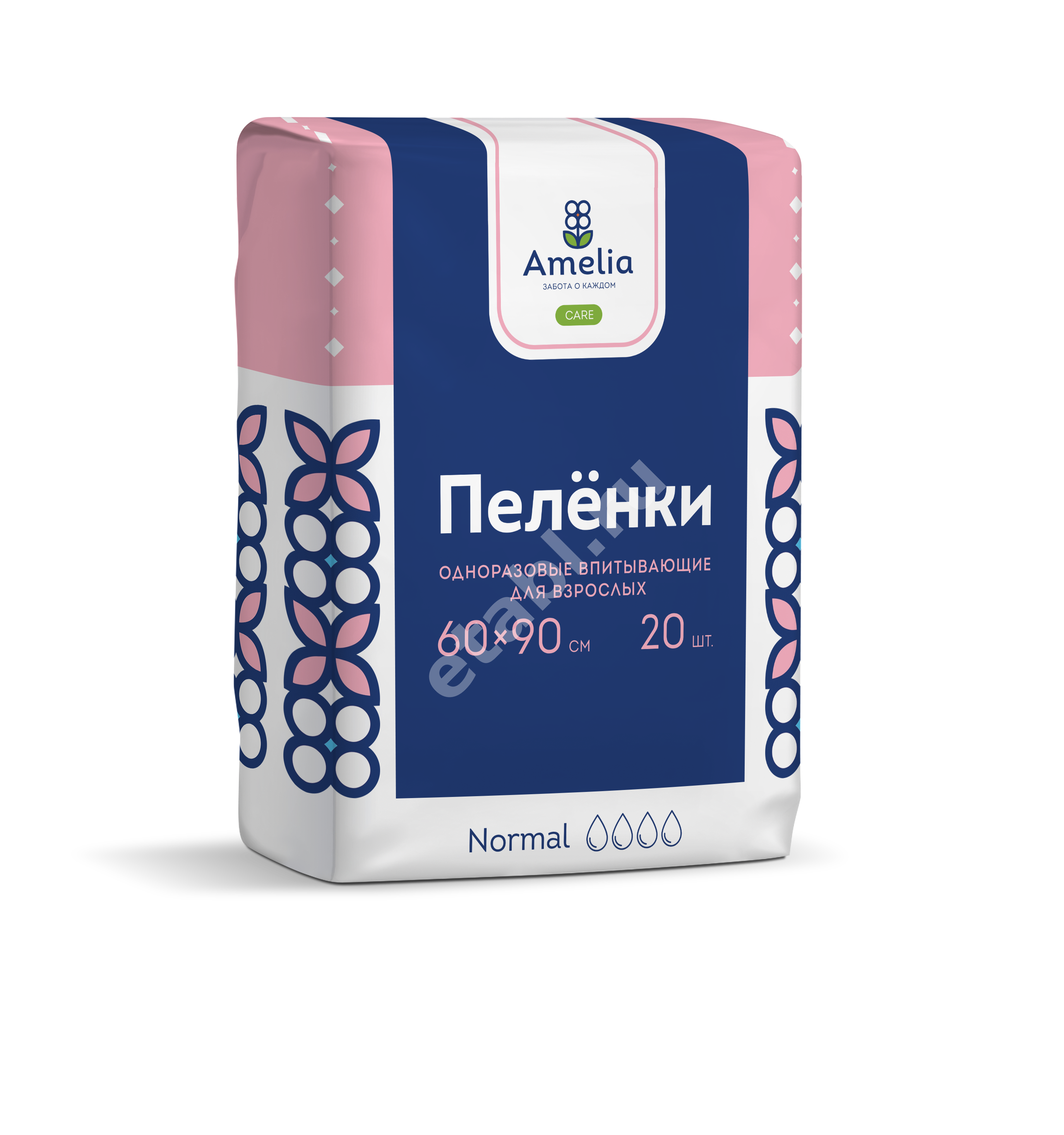 АМЕЛИЯ пеленки впитывающие 60х90см N20 (Гигровата, РФ)