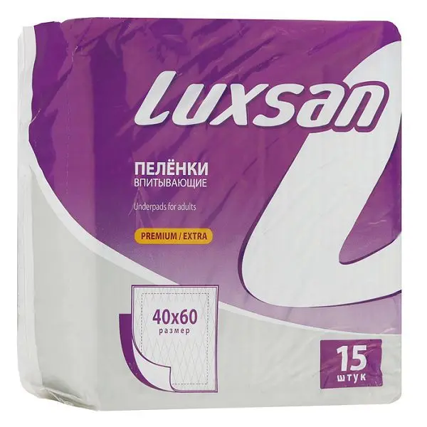 ЛЮКСАН (LUXSAN) Premium Extra пеленки впитывающие 40х60см N15 (Интертекс, РФ)