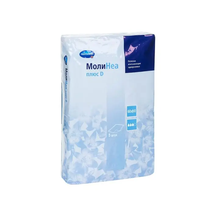 МОЛИНЕА Plus D пеленки впитывающие 60х90см N5 (ПАУЛЬ ХАРТМАНН, ГЕРМАНИЯ)