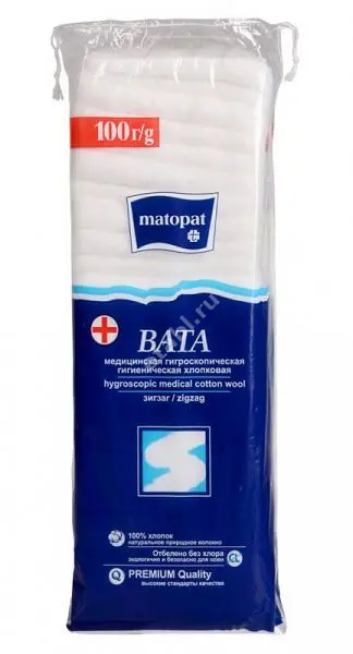 ВАТА хирургич. нестер. Зиг-заг 100г (БЕЛЛА, РФ)