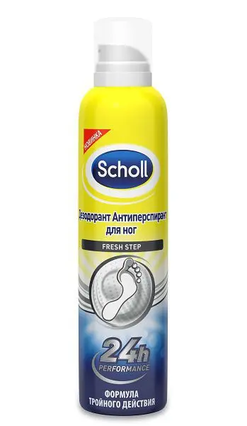 ШОЛЛ (SCHOLL) Дезодорант для ног 3-в-1 150мл (РЕКИТТ БЕНКИЗЕР, ВЕЛИКОБРИТАНИЯ)