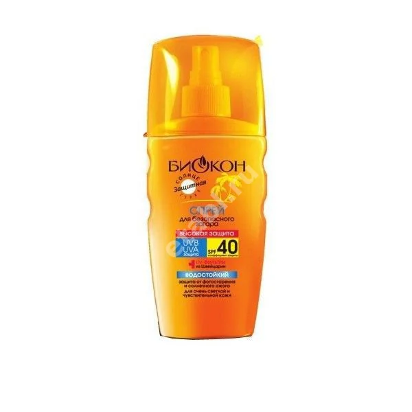 БИОКОН спрей солнцезащит SPF40 Высокая защита 160мл (Биокон Плюс НПО, РФ)
