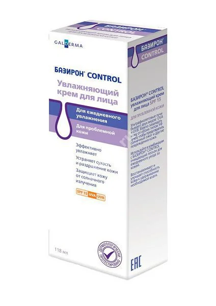 БАЗИРОН CONTROL крем для лица увлаж SPF15 118мл (ГАЛДЕРМА, ФРАНЦИЯ)