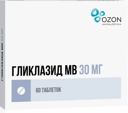 ГЛИКЛАЗИД МВ табл. с модиф. высвоб. 30мг N60 (ОЗОН, РФ)