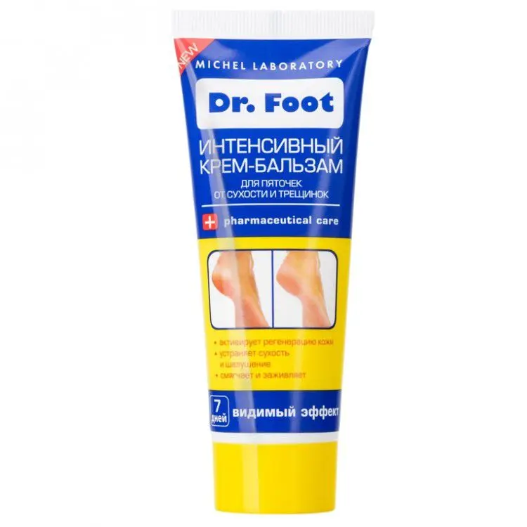 ДОКТОР ФУТ (Dr. Foot) крем для пяток интенсивный от сухости/трещин 75мл (НИКОЛЬ, РФ)