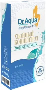 ДОКТОР АКВА соль для ванн Хвойный концентрат 800г Можжевельник (Уралмедпром, РФ)